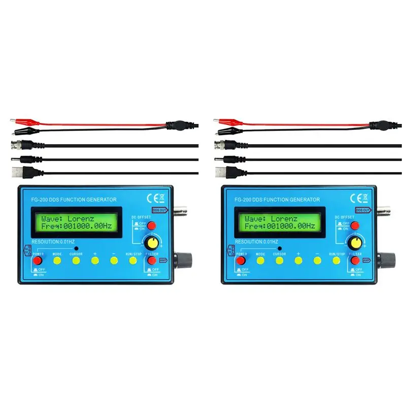 ABJN-2X FG-200 DDS Function Signal Generator Frequency Counter 0.01Hz -500Khz Signal Source Module