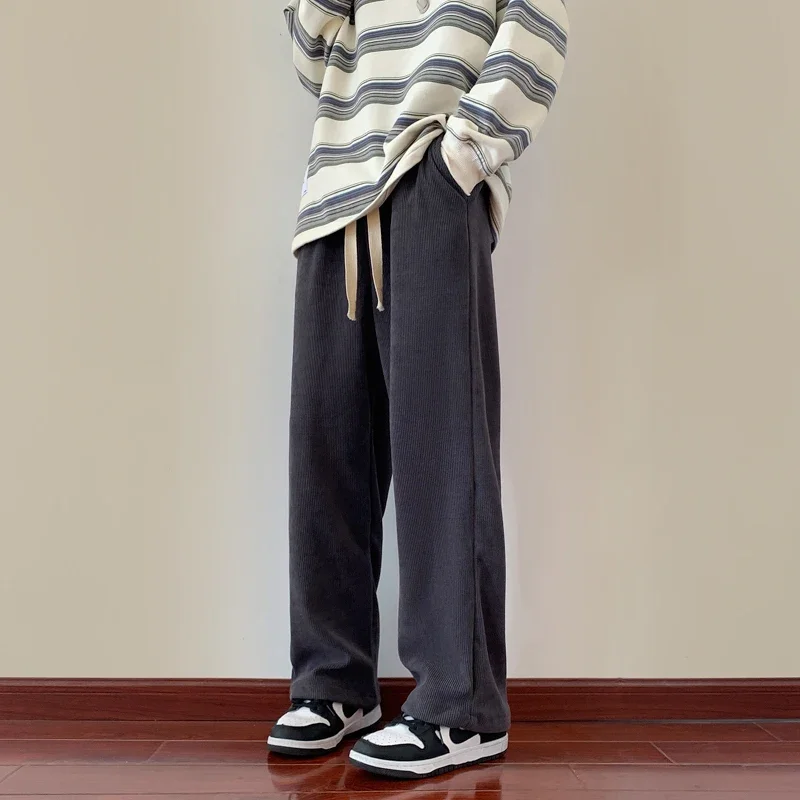 Autumn New Style Men's Straight Wide Leg Pants Casual Loose Pants Corduroy Versatile Trend Pants