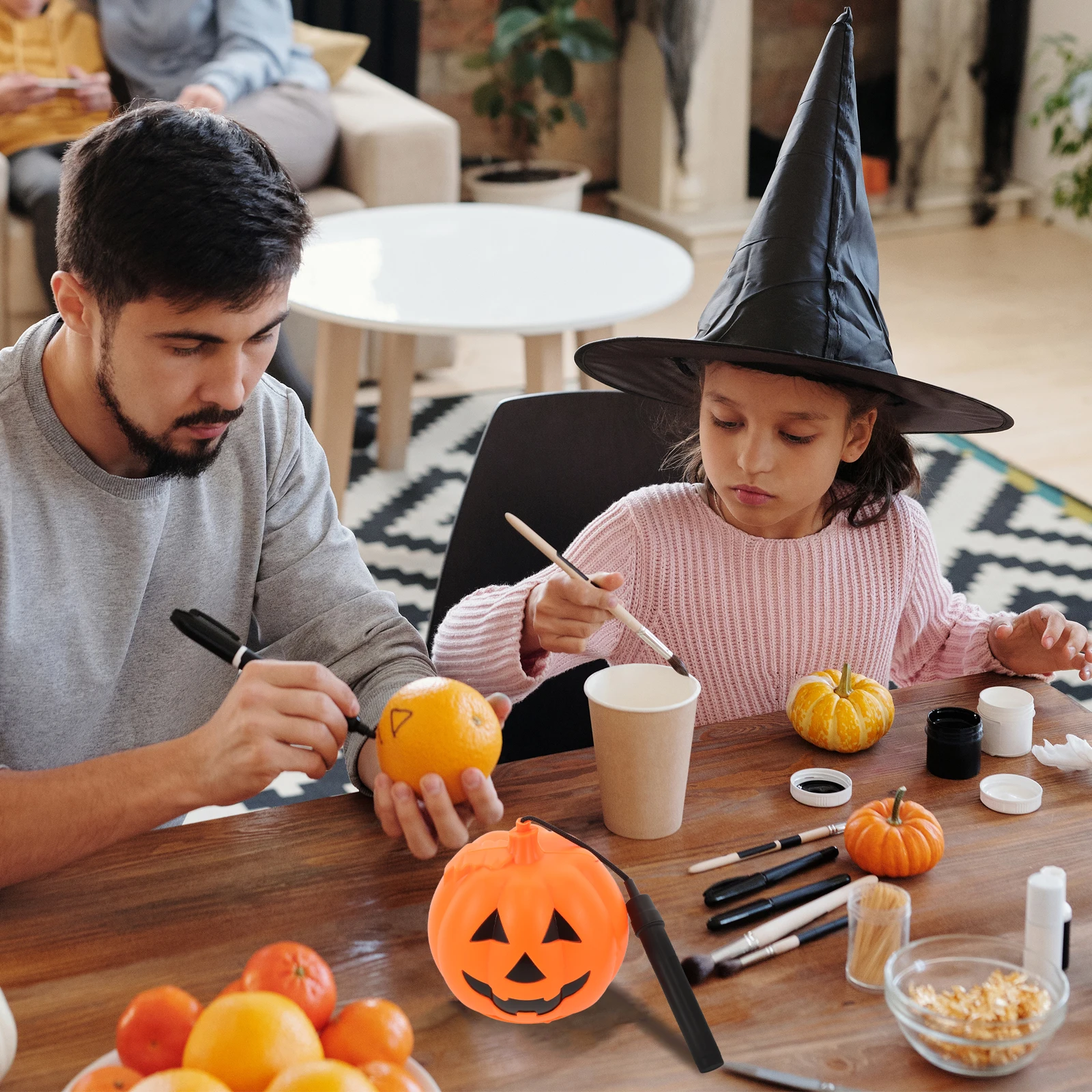 

Halloween LED Music Pumpkin Lantern Orange Plastic Light Decorations Toy Child Yard Garden Eco Friendly Durable Small Night