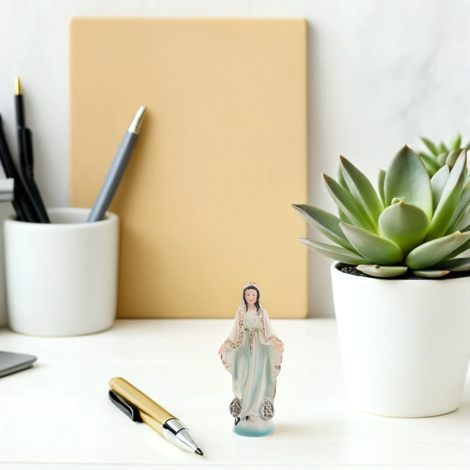 

Small Resin Catholic Virgin Mary Blessed Mother Our Lady of Guadalupe Sculpture Religious Tabletop Decor Mexican Saint Statue