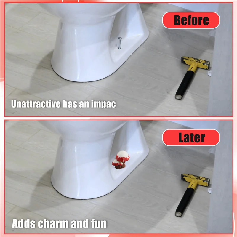 A85I-Toilet Bolts Covers Colorful Resins Mushroom Design Toilet Bolts Caps Bathroom Decors Replacement Accessories