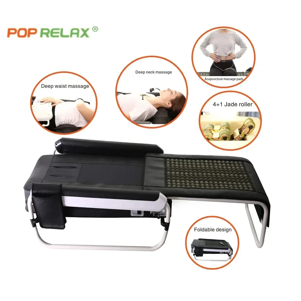 Foldable Korea Spine Body Massager  V3 V4 V6 Jade Roller therapy Bed with thermal jade mat infrared massage bed