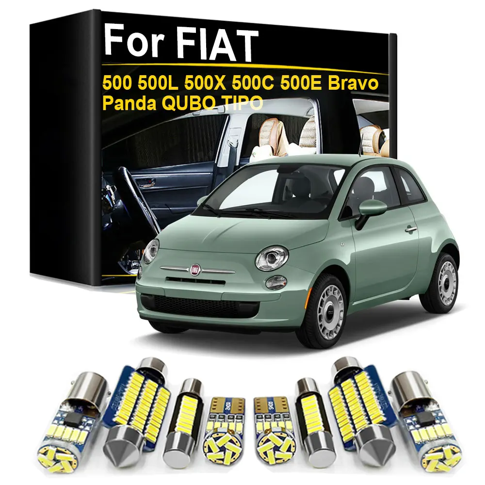 

Комплект светодиодных ламп для салона Canbus для Fiat 500, 500L, 500X, 500C, 500E, Bravo 1, 2, TIPO, QUBO, автомобильные аксессуары, лампа для чтения