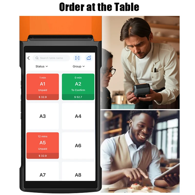 All in One Epos Android Handheld Pos Terminal 1D 2D Barcode POS Machine for Bank Card and QR Payment  with QR Scanner