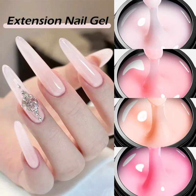 30ML 8 Colors Extension Nail Gel Builder UV LED Camouflage Nude Pink Clear White Quick Building Hard Gel For Nail Art Manicure