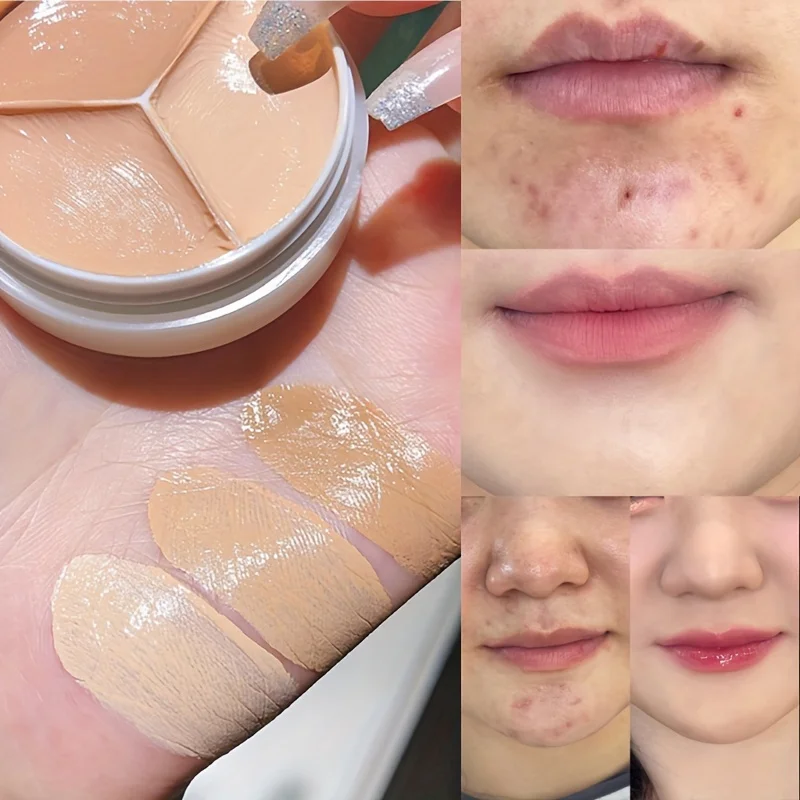 1pc 修正肌のトーンソフトマット 3 色コンシーラーパレット保湿顔輪郭クリームフェイスメイクコンシーラー防水