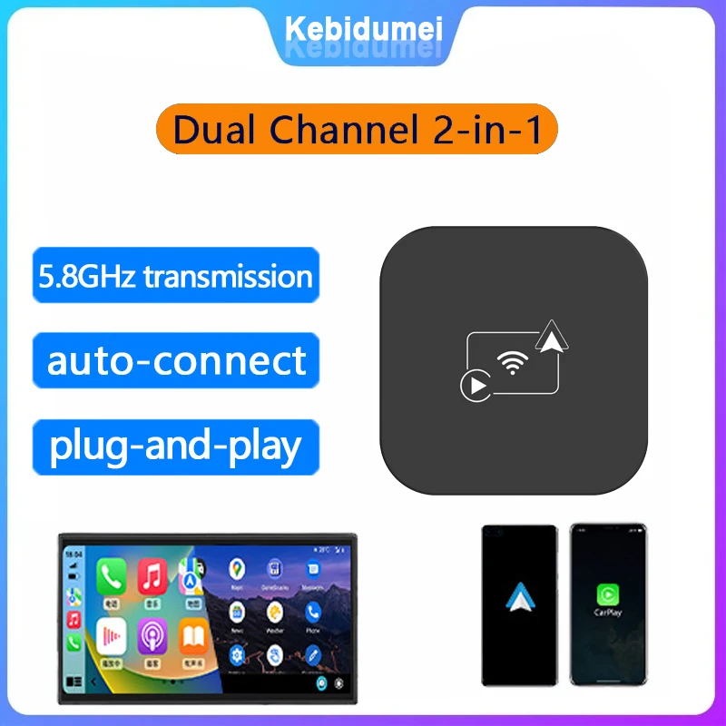 

Mini Carplay Wired to Wireless Android Auto Adapter for Toyota Mazda Nissan Camry Suzuki Subaru Citroen Audi Mercedes