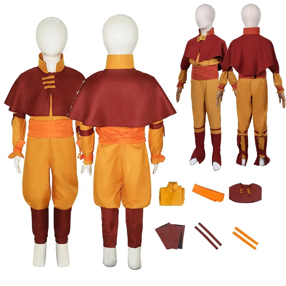 FantrenforAang Cosplay Costume pour enfants, tenues décontractées, dernier maître de l'air, Avatar, anime, ply Play, Halloween, fête de carnaval