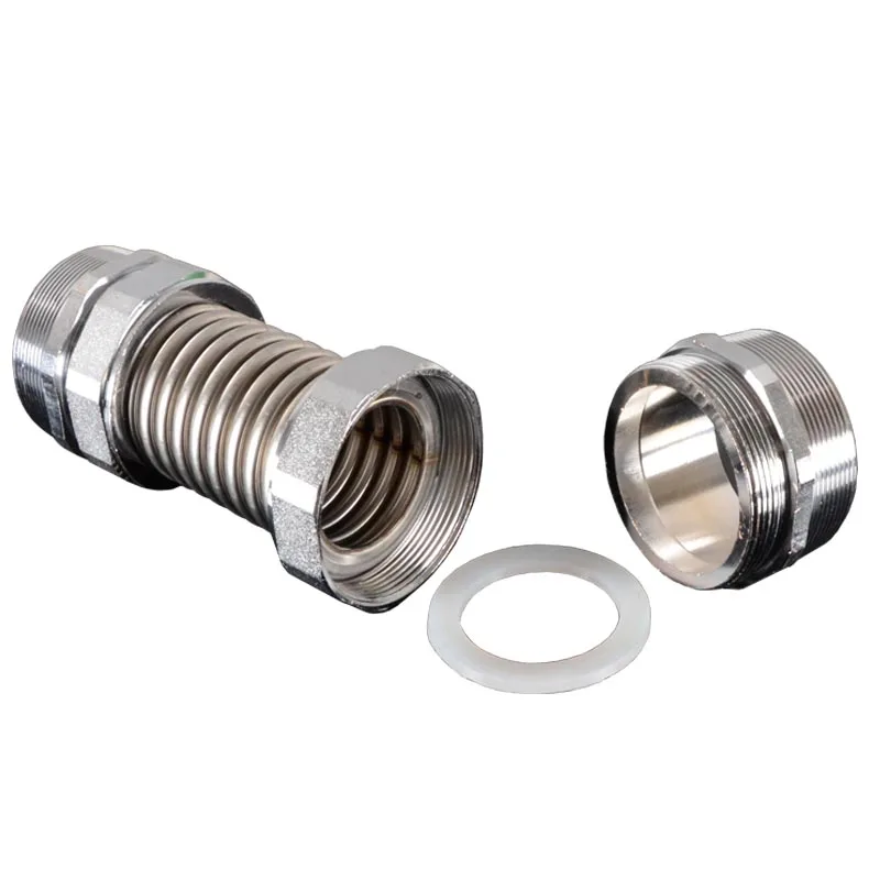 Air Conditioning Bellows 1-1/4＂1-1/2＂2＂2-1/2＂BSP 304 Stainless Steel Male Thread Connector Iron Joint Corrugated Pipe Fitting