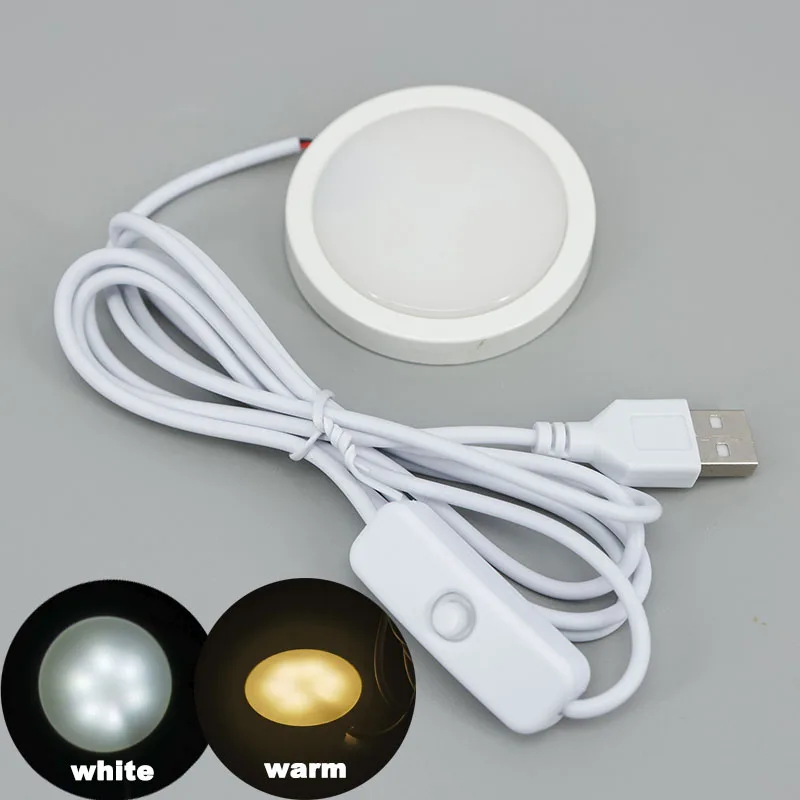 5V 3w USB Light white warm LED Under Cabinet Puck Switch Case Shelf Counter Lighting Caravan Camper Motorhome Interior Spot Lamp