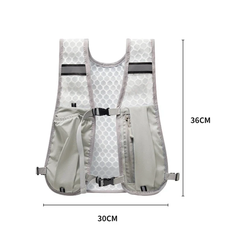 Biking Running Storage Vest Backpack Lightweight Running Vest Reflective Hydration Water Chest Pack Phone Storage Pocket image 5