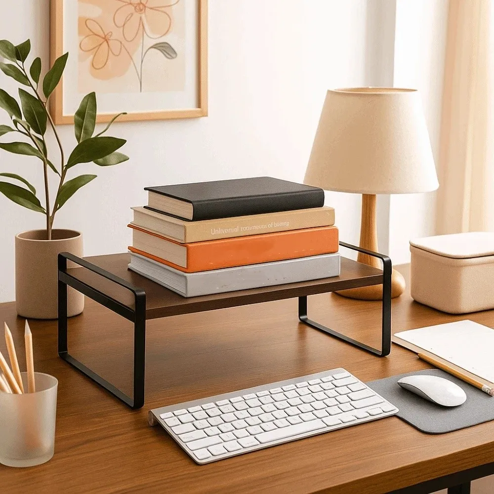 

Stationery Storage Wooden Book Rack Strong Load-bearing Smooth Edge Display Rack Minimalist Thickened Stationery Shelf Study