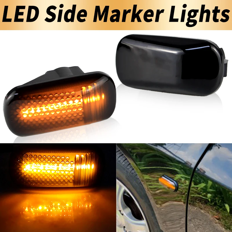 2PCS LED Side Marker Lights Turn Signal Lamps For Honda Civic ES EM Coupe Sedan Accord Jazz FIT Acura RSX Integra DC5 TypeR