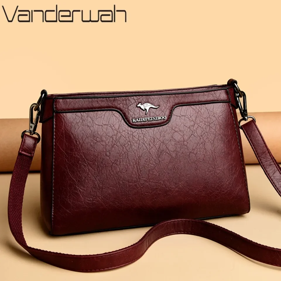 

High Quality Soft Leather Shoulder Bags for Women Luxury Designer Crossbody Bag Lady Purses and Handbags Solid Color Commute Sac