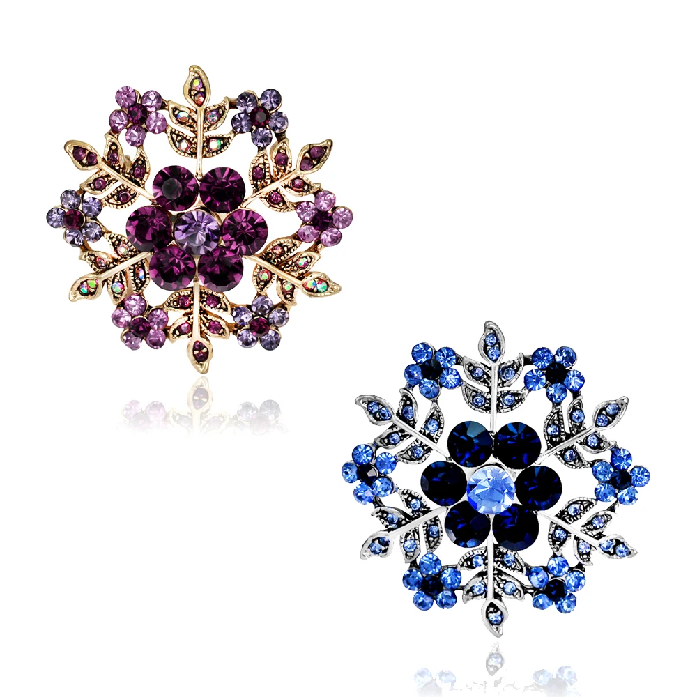 New Sparkling Crystal Diamond Brooch Pearl Fashion Snowflake Brooch Pin Men Women Clothing Bag Everyday Accessories Jewelry Gift