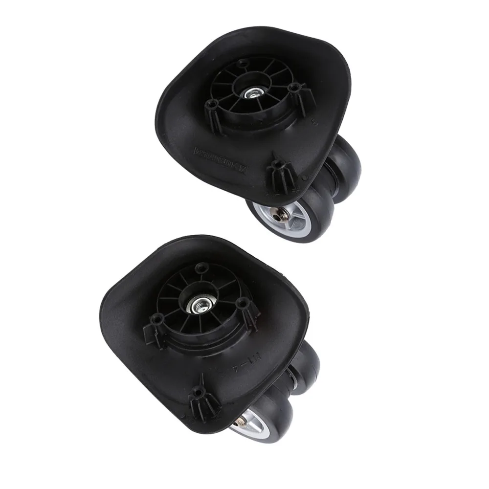 1 زوج دائم بولي كلوريد الفينيل الأمتعة عجلة استبدال عجلات دوارة سوداء حقيبة عجلة عجلات عربة إصلاح الأمتعة