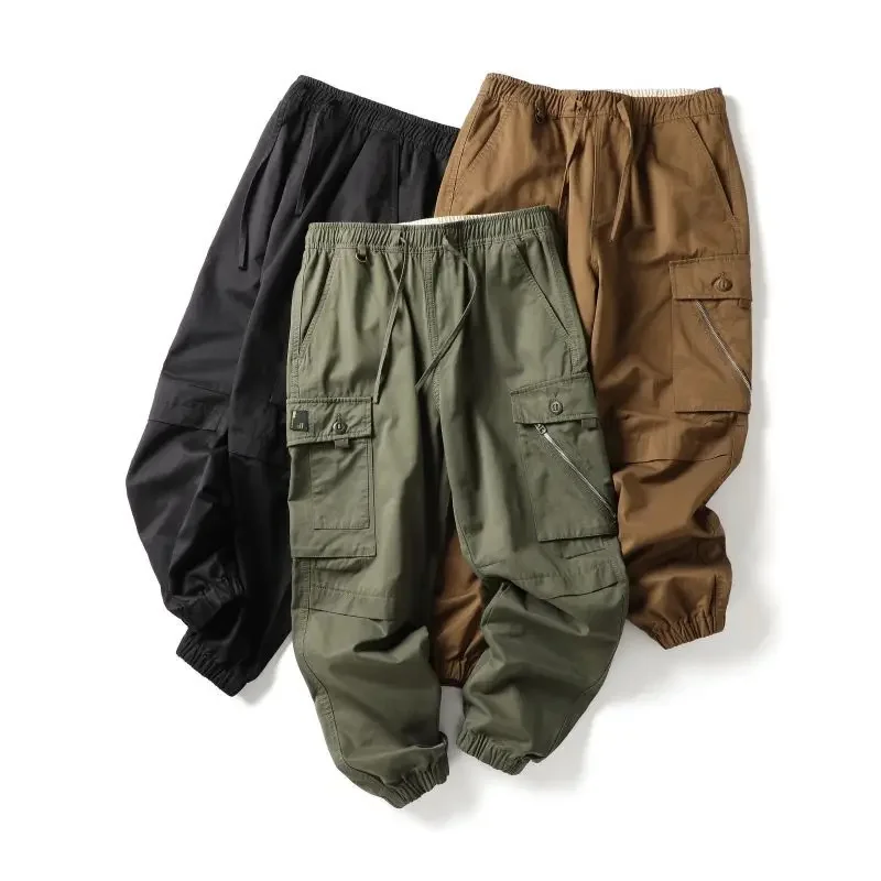 Functional Overalls Men's High Street Loose-fitting Casual Pants Large Size Trousers Outdoor Hiking Trekking Tooling Cargo Cloth