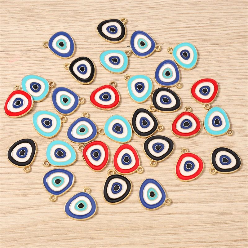 10 Stück 15x19mm Niedliche Emaille-Böses-Auge-Anhänger für die Herstellung von Ohrringen, Halsketten, Armbändern, DIY Handgemachtes Kunsthandwerk, Schmuckzubehör – Detail 10