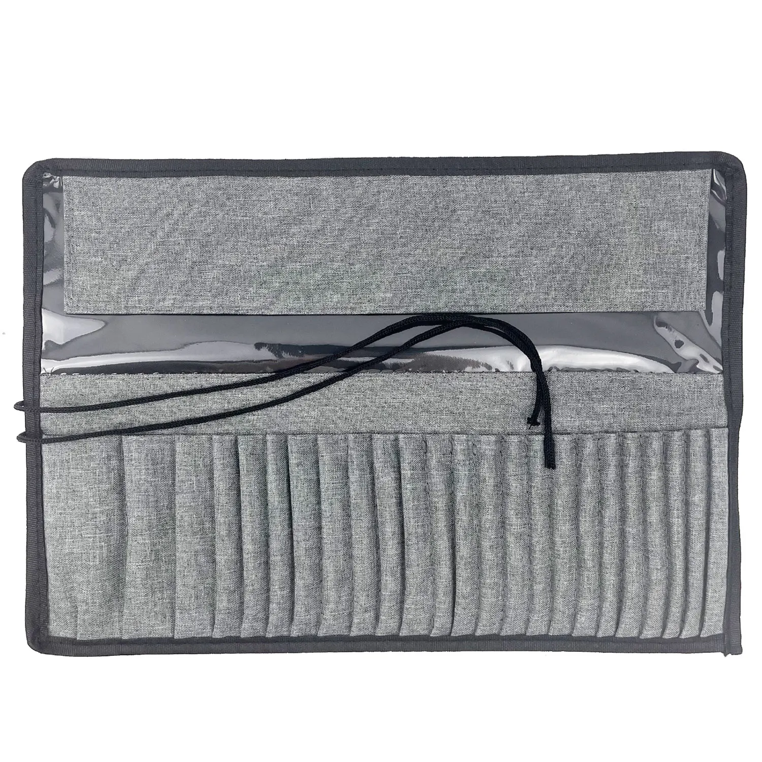 24-Slot Durable Nylon Art Brush Case, Portable Roll-Up Paint Brush Holder & Organizer Storage Bag for Gouache & Watercolor Pens