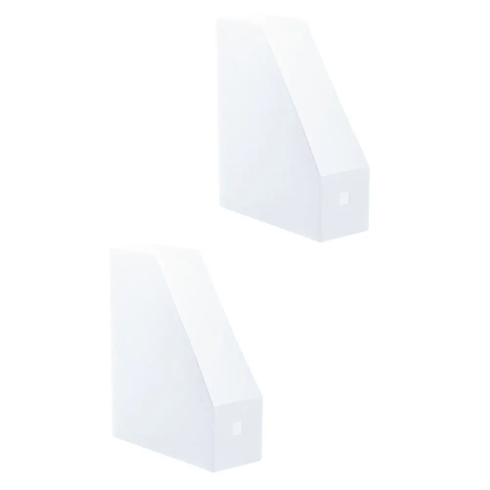 2pcs File Rack Transparent Plastic Desktop Organizer 9x24x27cm Double Sided Storage Shelf Document Folder Holder