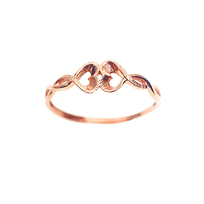 Classic design 585 purple gold heart rings for women exquisite small plated 14K rose gold new in party jewelry adjustable view 6