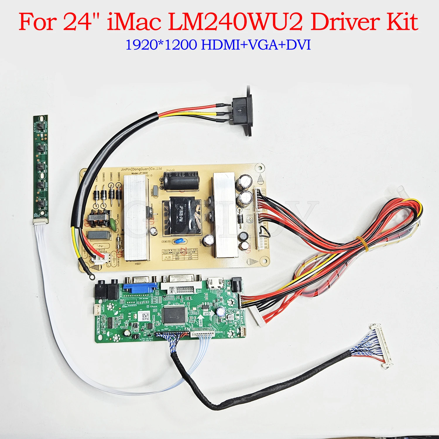 

HDMI+VGA+DVI+Audio Monitor Kit For LM240WU2(SL)(B4) LM240WU2-SLB4 1920x1200 30Pins LCD LED Screen Panel Control Driver Board