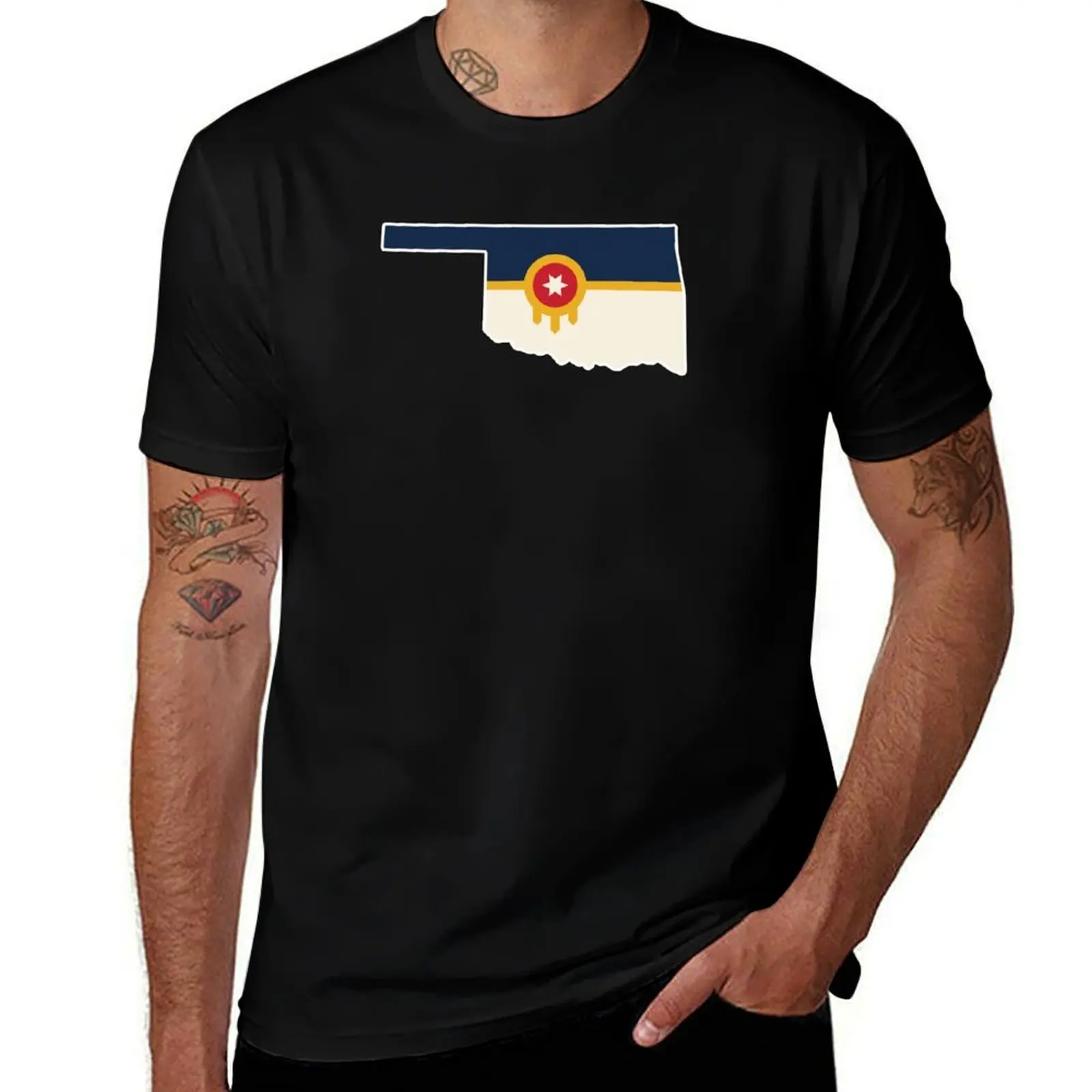 Tulsa Flag State T-Shirt Comfortable Daily Wear Tee T-Shirt