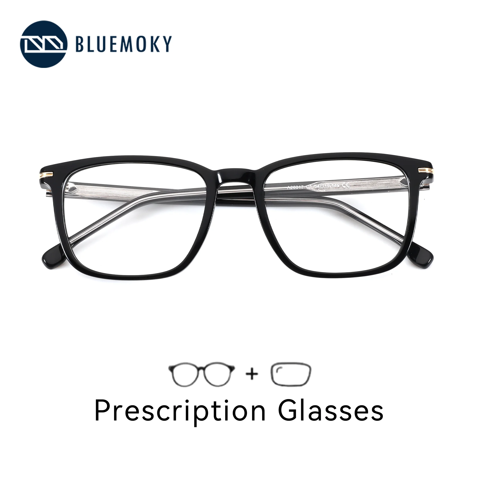 

BLUEMOKY S размер квадратные очки по рецепту для мужчин ацетатная близорукость, прогрессивные оптические линзы с рецептом