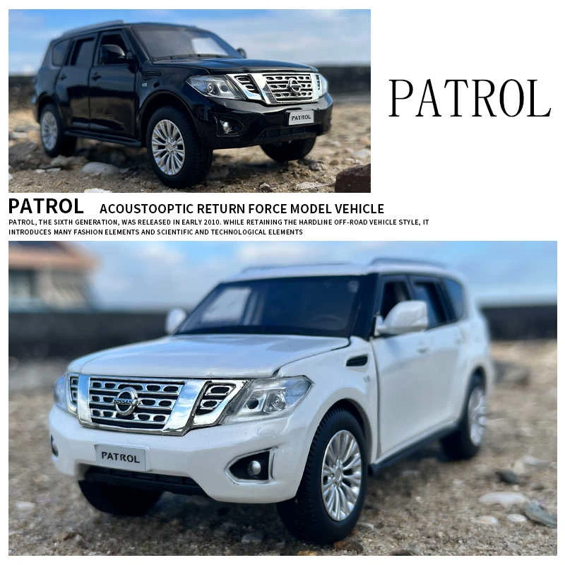 1:32 Nissan Patrol SUV Alloy Car Model Diecasts & Toy Metal Vehicles Car Model Simulation Sound Light Collection Childrens Gifts