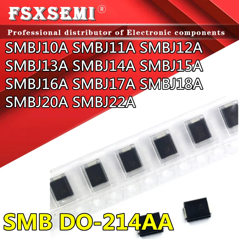 20pcs SMBJ10A KX SMBJ11A KZ SMBJ12A LE SMBJ13A SMBJ14A LK SMBJ15A LM SMBJ16A LP SMBJ17A  LR SMBJ18A LT SMBJ20A LV SMBJ22A LX