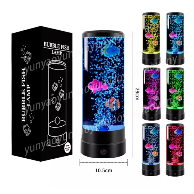 

Красочная светодиодная лампа-аквариум с рыбками и медузами, USB-питание, для создания расслабляющей атмосферы в доме и спальне