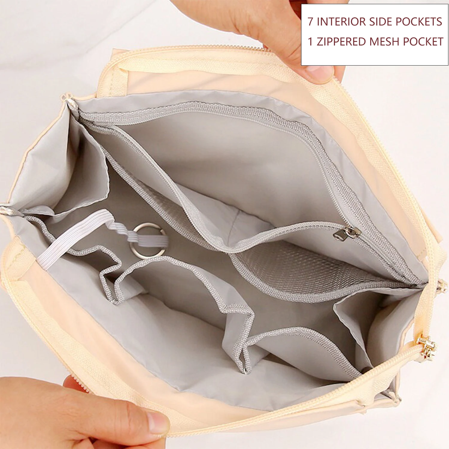 حقيبة بطانة من النايلون، جيب تخزين المكياج مناسب لحقيبة تخزين حقائب اليد، مشكل سفلي للحقائب النسائية