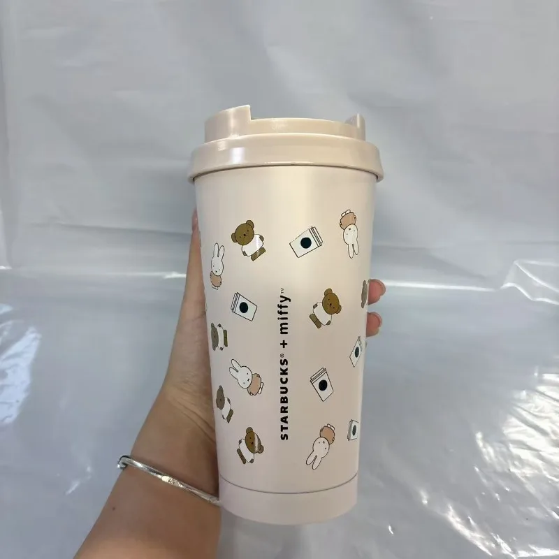 

Starbucks × Miffy 500ml Stainless Steel Tumbler, Double Wall Insulated Travel Mug with Flip Lid