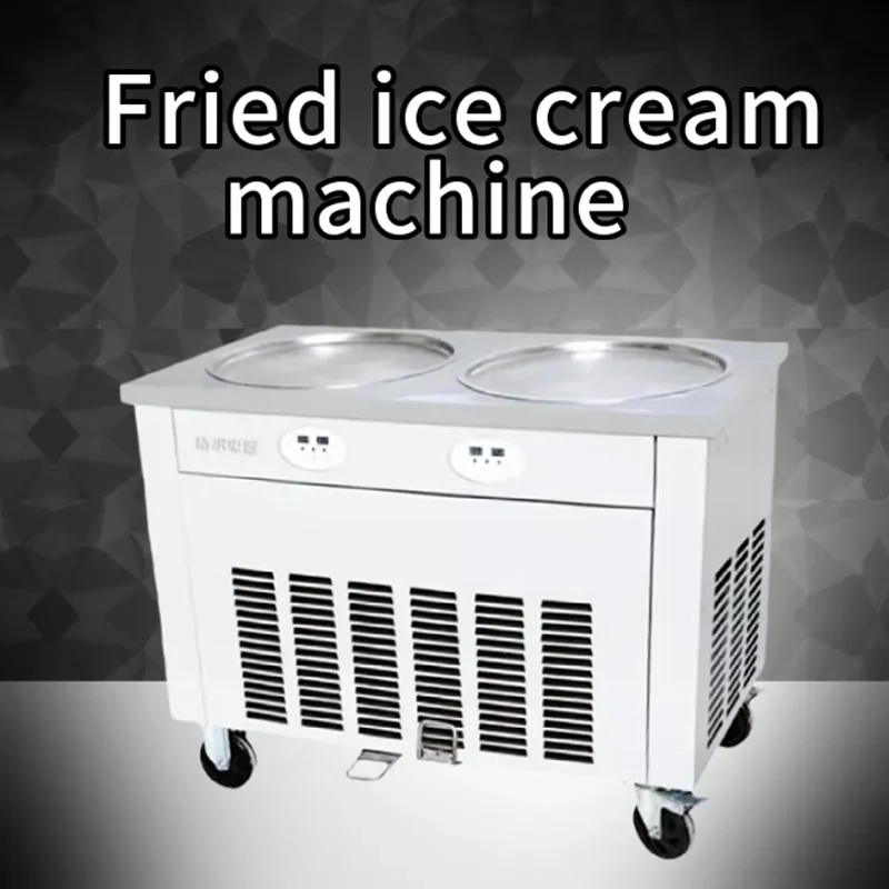2025 Novo produto 2 pan fritar máquina de iogurte comercial durável rolo de sorvete formando máquina
