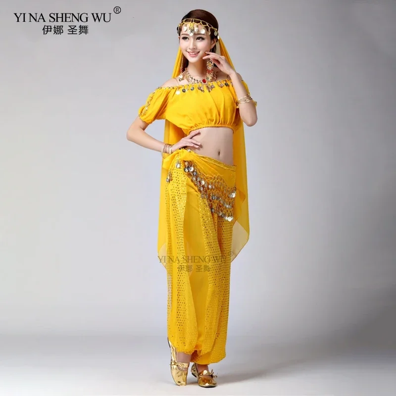 Vêtements de spectacle de danse Bollywood, ensemble de Costumes de danse du ventre indien pour femmes, Costume de danse du ventre en mousseline de soie, Costumes de danse Bollywood