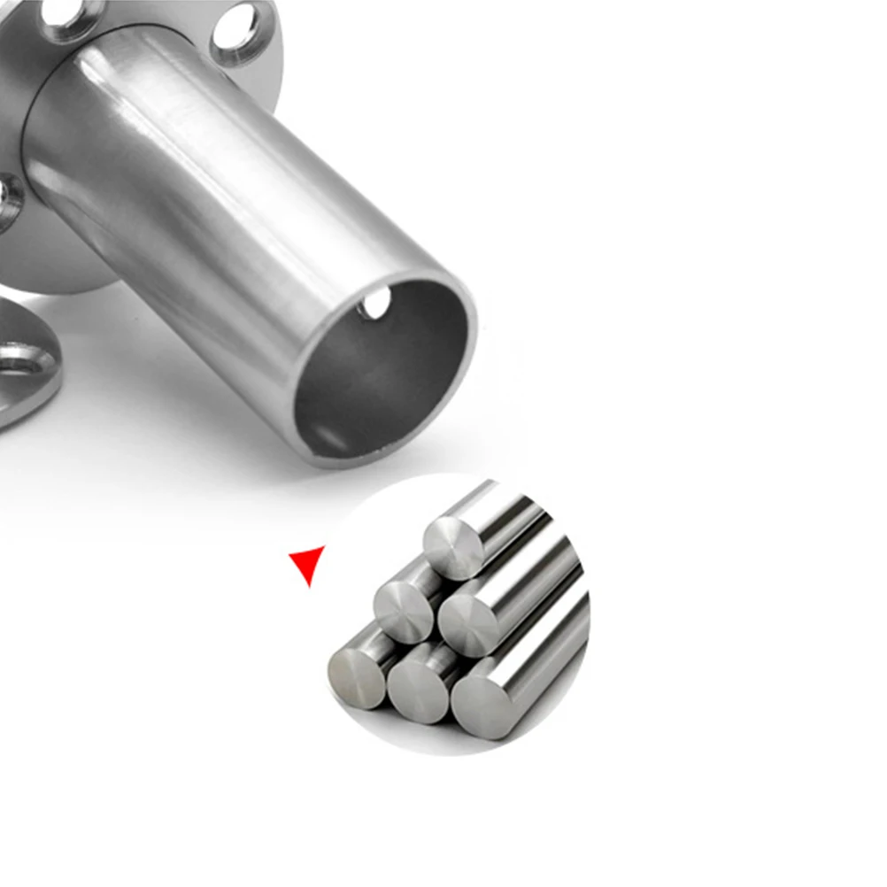 

2Pcs Stainless Steel Closet Pole Socket Heavy Duty Solid Bracket Oval Rod Support Hanging Curtain Closet Pole Socket