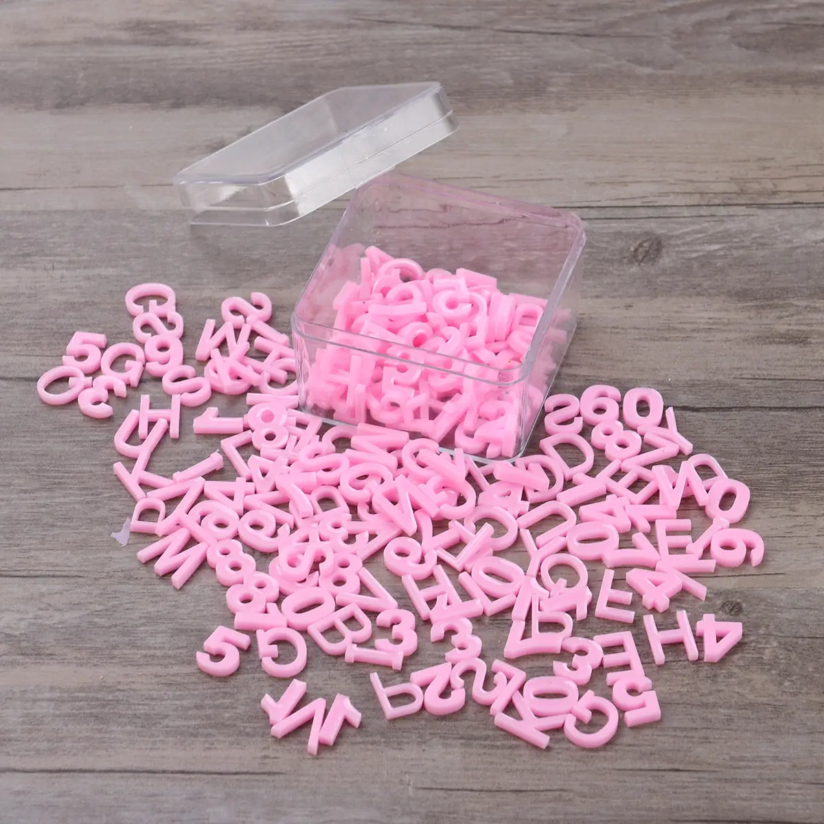 

200 шт. смешанных бусин-букв из смолы, подвески-алфавит для браслетов, ожерелий, брелоков, подарки на День матери, розовые