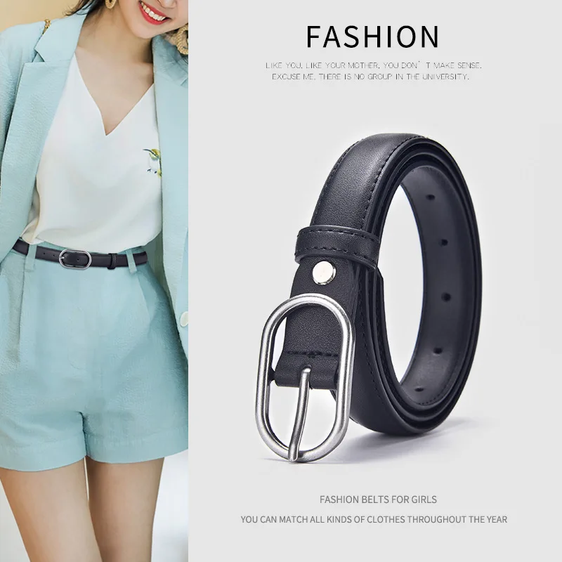 Luxury Women Genuine Leather Belt Metal Pinhole Buckle Multicolor Waistband Lady Fashion High Quality  Designer Belt Female 2021