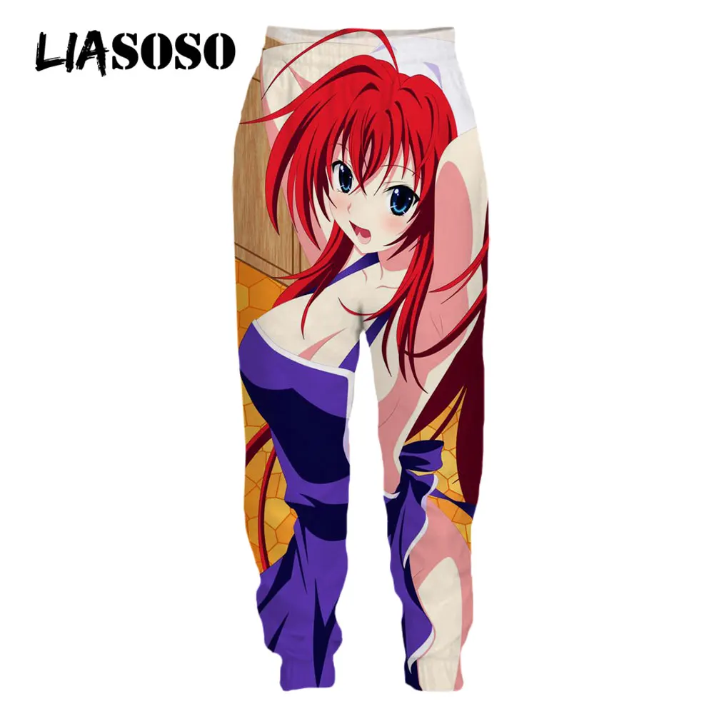 LIASOSO Men\'s Pant Anime High School DxD 3D Print Sexy Bikini Girl Cosplay Men Trousers Sweatpants Streetwear Oversized Pants