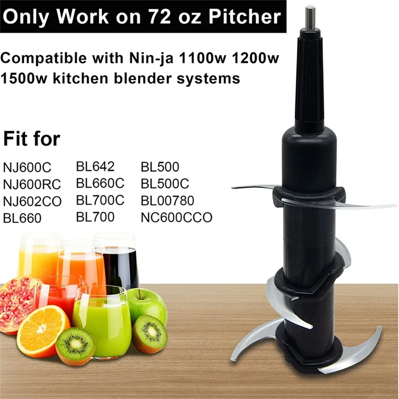 Blendervervangingsmes voor Ninja 72 Oz pitcher, blenderonderdelen keukensysteem 1100, modellen BL660C BL740 BL642 HOT