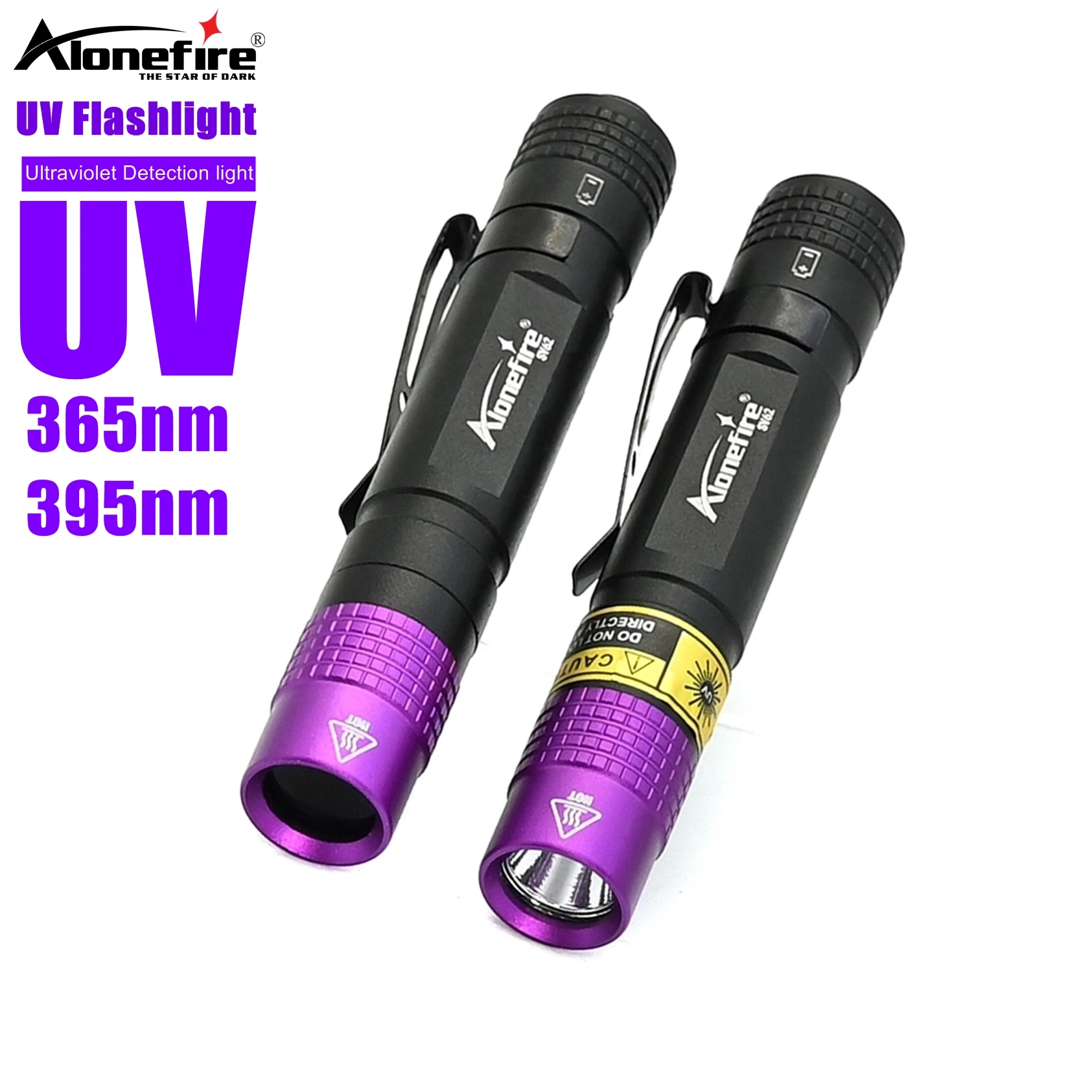 365/395nm Uv Flashlight Blacklight Mini Ultraviolet Torch Money Ore Pet Urine Invisible ink Marker Stain Scorpion Detector Lamp