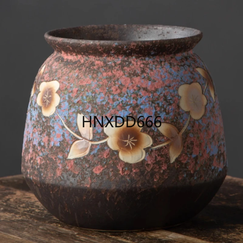 

Carving green plants China Jingdezhen luxury ceramics pottery handwork Vases Crafts room decoration Home Flower vase home decor