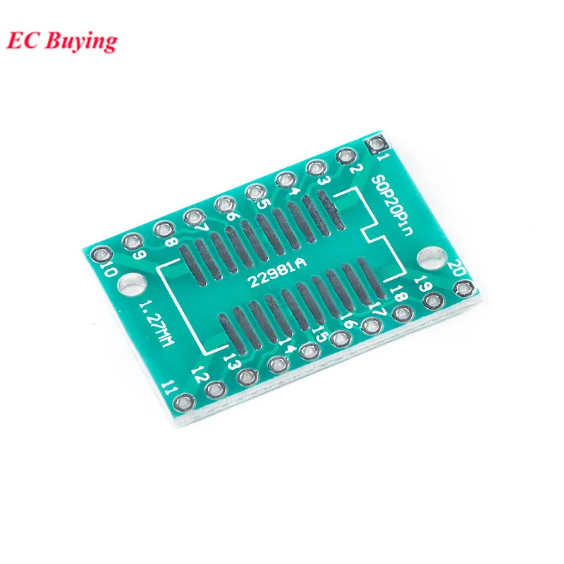 Produktbild von 20x IC Adapter SOP16/SSOP16/TSOP16 Auf DIP16 – 0,65 & 1,27 Mm Pitch, Leiterplatte Oben