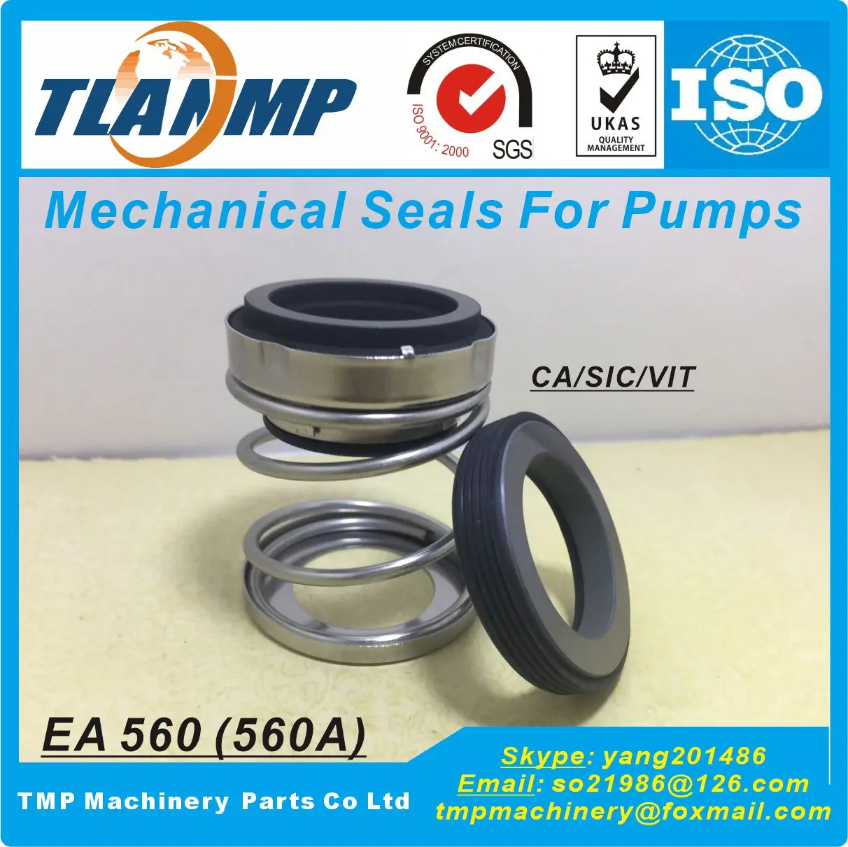 EA560-20 , 560A-20 , 560-20 Mechanical Seals for Pumps (Shaft size 20mm, Seat outersize d7=38mm)