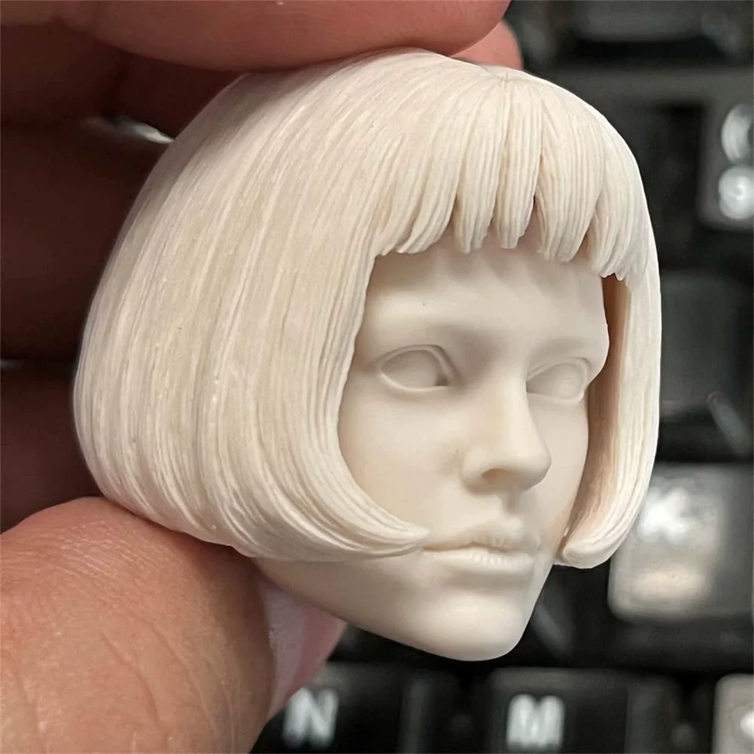 Natalie Portman Female Head Carving 1/6   Killer Unpainted Actor  Sculpt  Anime Toys Model for 12\'\' Action Figure Body