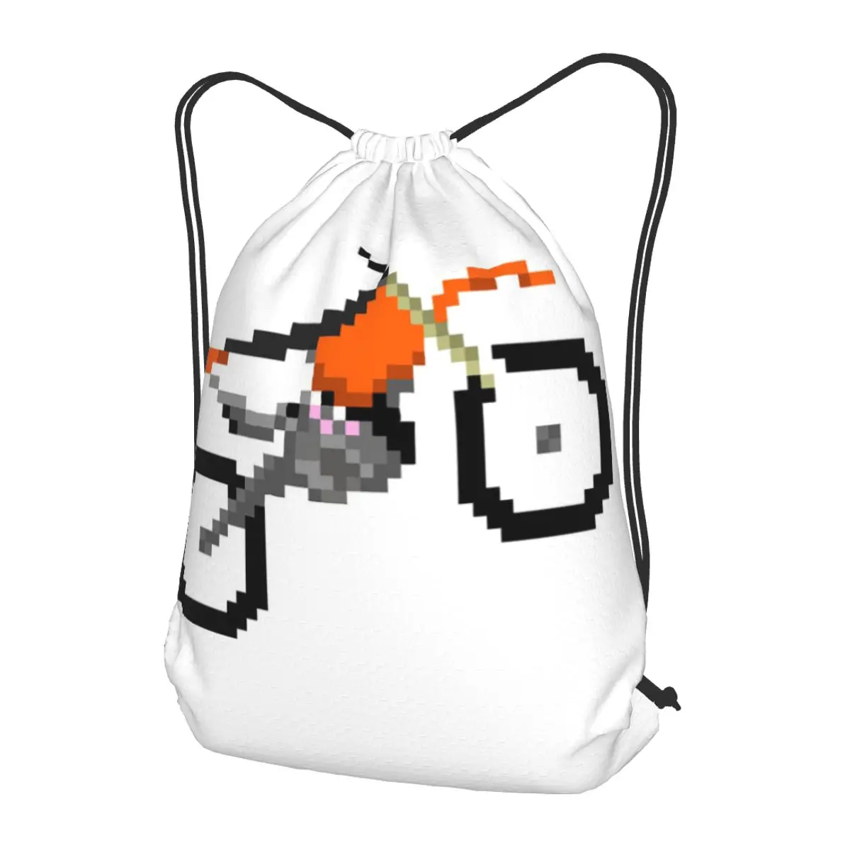 Orange Motocross Pixel Art Backpacks Casual Drawstring Bags Shoes Bag Book Bags for Travel Students