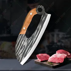 Kitchen Chef Knife Effort Saving Chopping Knife Ultra-sharp Slicing Knife Handmade Forged Butcher Cleaver Knife Boning Knife