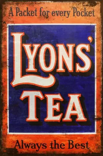 Lyon's Tea The Best, Aged Look Vintage Advert printed on a New Metal Sign Plaque