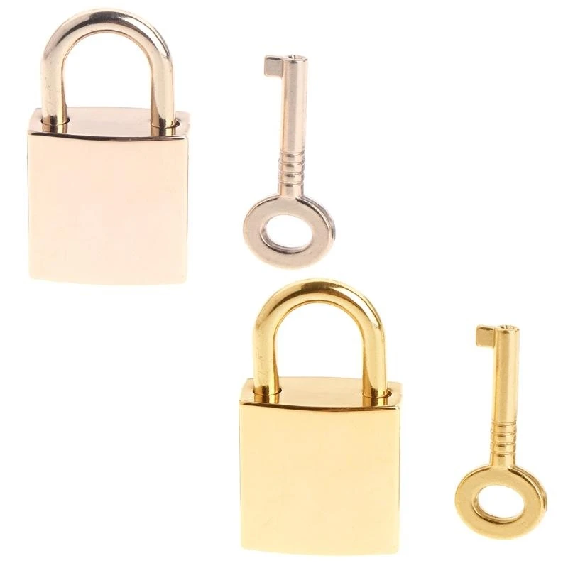 Mini Square Archaize Padlocks With for Key Metal for Wish Lock Jewelry Box Decorative Padlock for Boys, Girls, Students
