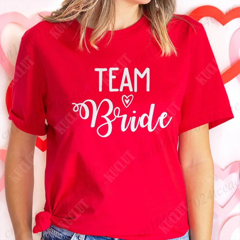 Bridal Shower Wedding Tops Team Bride Squad Bridesmaid T-shirt Single Farewell Bachelorette Party T-shirt EVJF Harajuku Blouses